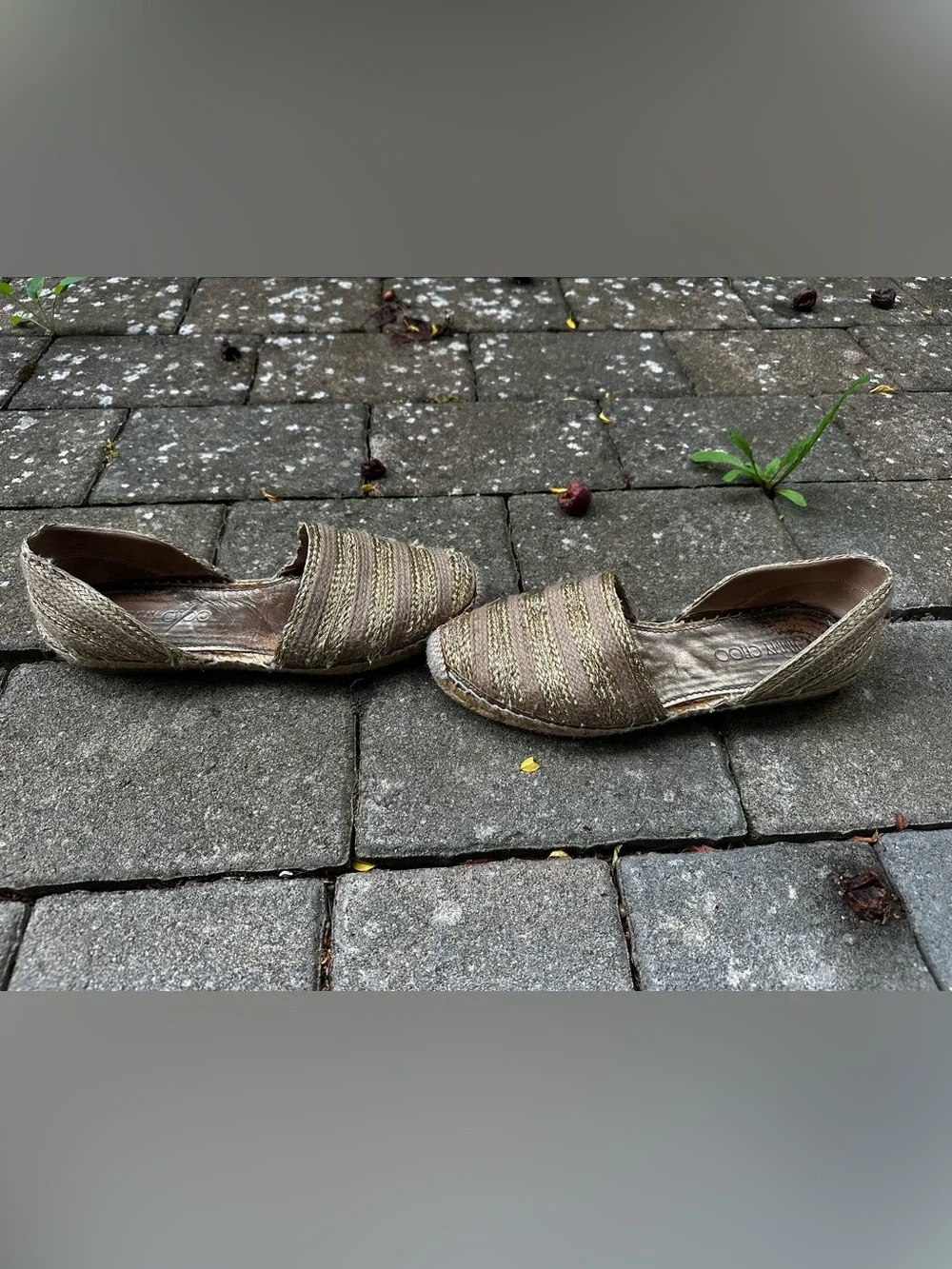 Jimmy Choo Metallic Striped D’Orsay Espadrille Flats - Size 38 (US 8)